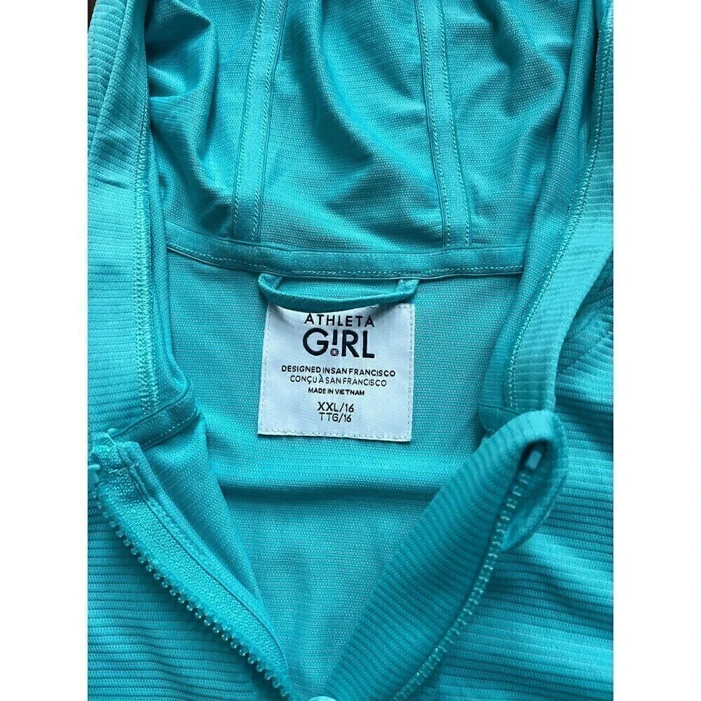 Athleta Girls Full Zip Long SLeeve Light Weight Hoodie Sz XXL/16